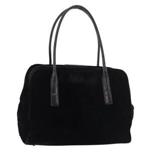 Prada Handbag Velor Black Velour